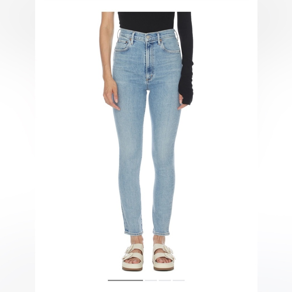 Agolde Blue Pinch Waist Ultra High Rise Skinny Jeans Sz 25